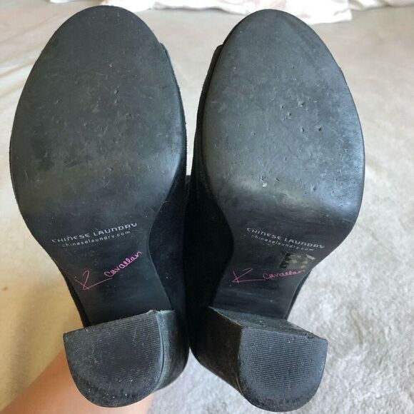 Chinese Laundry by Kristin Cavallari Black Suede Laurel Peep Toe Bootie - Picture 9 of 13